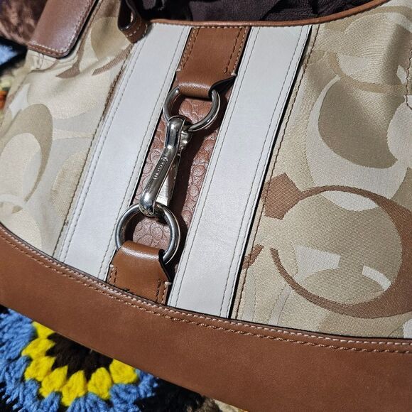 Coach Y2K Large Hamptons Clip Shoulder Bag in Signature Optic Monogram Purse - Picture 2 of 7